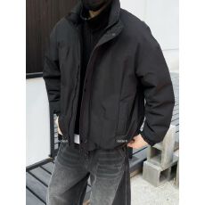 针织立领拼接假两件羽绒服夹克男士冬季保暖白鸭绒外套