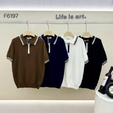 外贸半拉链短袖POLO衫男撞色夏季透气条纹翻领薄款透气休闲T恤