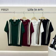 外贸英伦复古休闲翻领短袖T恤男夏季薄款弹力商务针织POLO马球衫