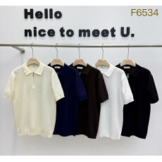批发外贸暴款老钱风冰丝针织polo衫男款夏季新款简约休闲