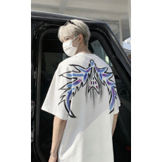 美式复古彩绘印花短袖T恤男春夏新款潮牌重磅宽松圆领打底衫上衣