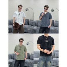 批发2026夏季新款时尚潮牌扎染做旧短袖T恤男士宽松百搭个性休闲上衣