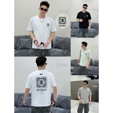 批发夏季新款潮牌短袖美式刺绣男生夏季宽松半袖体恤百搭上衣高档痞帅