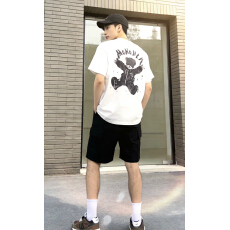 批发原创 SH男女同款宽松刺绣圆领印花短袖<b class='q'>T</b><b class='q'>恤</b> 情侣潮流