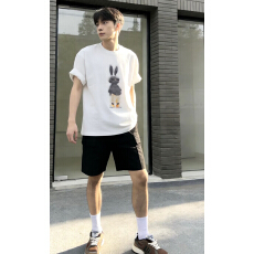 批发原创 SH男女同款宽松刺绣圆领印花短袖<b class='q'>T</b><b class='q'>恤</b> 情侣潮流