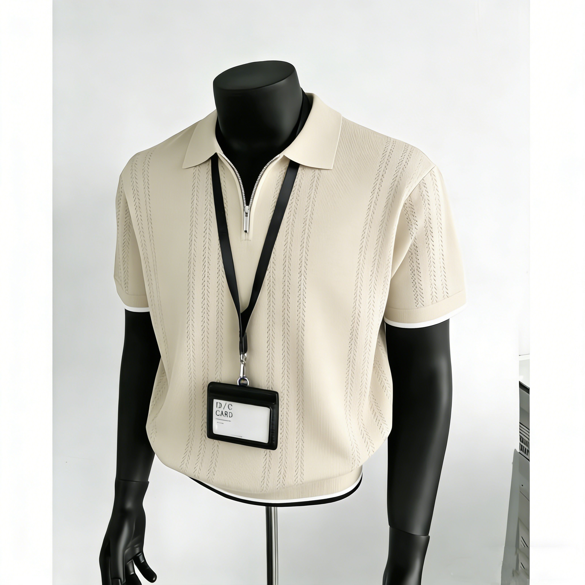 오래된 돈 바람 남성 의류 패션 고급 질감 니트 반팔 남자 여름 새로운 몸매 가꾸기 폴로 칼라 티셔츠 POLO 셔츠 남자