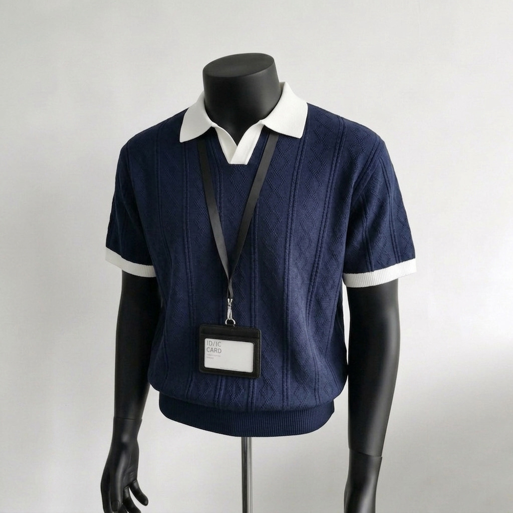 오래된 돈 바람 남성 의류 패션 고급 질감 니트 반팔 남자 여름 새로운 몸매 가꾸기 폴로 칼라 티셔츠 POLO 셔츠 남자