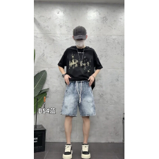 批发<b class='q'>男</b>夏季破洞水洗<b class='q'>牛仔</b><b class='q'>短裤</b>痞帅复古高端直筒五分裤宽松时尚休闲中裤