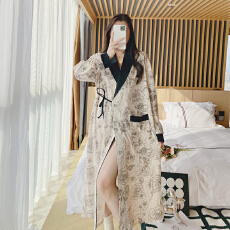 批发L-3XL 精流棉月子裙<b class='q'>春</b>秋季日系开衫宽松甜美孕妇哺乳裙