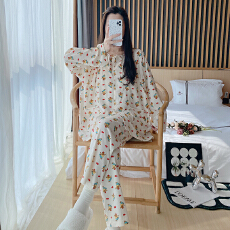 批发L-3XL  精流棉月子服<b class='q'>春</b>秋季家居服孕妇带胸垫宽松套装