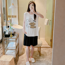 批发L-5XL <b class='q'>睡衣</b>夏无袖凉感冰丝莫代尔<b class='q'>大码</b>家居服套装