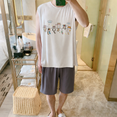 批发MJ-S96F5六只猫 L-5XL 睡衣夏无袖凉感冰丝莫代尔大码家居服套装
