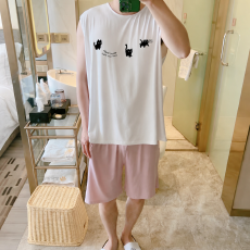 批发MJ-S97F2猫咪 L-5XL<b class='q'>睡衣</b>女夏季无袖凉感冰丝莫代尔<b class='q'>大码</b>家居服套装