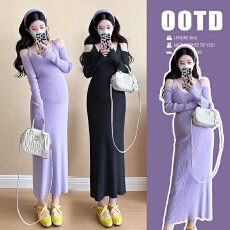 批发实拍 小个子孕妇装修身显瘦韩版孕妇连衣裙<b class='q'>百搭</b>打底孕妇裙