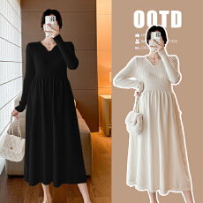 批发实拍 高品质孕妇装孕妇毛衣裙宽松大码辣妈针织孕妇连衣裙