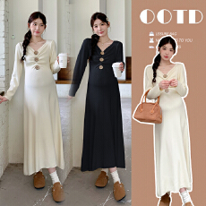 批发实拍 小个子孕妇装长款显瘦孕妇连衣裙时尚<b class='q'>百搭</b>打底孕妇裙