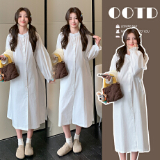 实拍现现 韩版宽松大码孕妇装休闲孕妇连衣裙潮妈慵懒孕妇裙