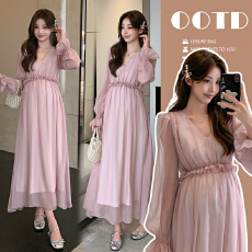 批发实拍现现 新款<b class='q'>孕妇装</b>韩版高腰显瘦仙女<b class='q'>孕妇</b><b class='q'>连衣裙</b>