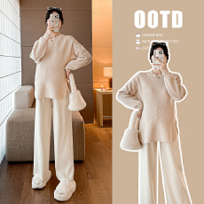 批发实拍 韩版孕妇装加厚针织孕妇毛衣