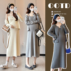 批发实拍 新款孕妇装修身显瘦两件套时尚套装