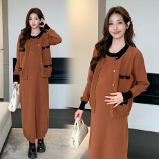 实拍现现 小香风孕妇装韩版宽松孕妇两件套大码孕妇套装