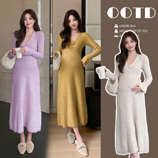 实拍 高个子加长款孕妇装韩版时尚孕妇连衣裙修身显瘦孕妇裙