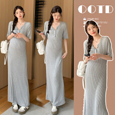 批发实拍现现 网红<b class='q'>孕妇装</b>气质<b class='q'>修身</b>显瘦针织<b class='q'>孕妇</b><b class='q'>连衣裙</b>长款<b class='q'>孕妇</b><b class='q'>裙</b>