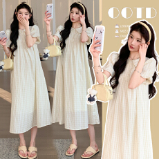 实拍现现  韩版大码孕妇装娃娃领可爱孕妇连衣裙纯棉孕妇裙