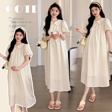 批发实拍现现 韩版大码孕妇装娃娃领可爱孕妇<b class='q'>连衣裙</b><b class='q'>纯棉</b>孕妇裙