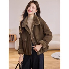 批发加绒棉衣外套女冬季2025年新款中年妈妈休闲宽松加厚保暖派克服