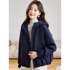 批发夹棉连帽<b class='q'>外套</b>女2025新款秋冬短款时尚休闲中老年妈妈轻薄小棉袄潮