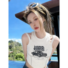 批发【官图 随心裁<b class='q'>莫代尔</b>260克1*1】美式辣妹性感灰色吊带<b class='q'>背心</b><b class='q'>夏</b>季