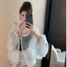 批发原版优质面料 2025年<b class='q'>夏季</b>冰丝轻薄<b class='q'>外套</b>宽松防晒衫长袖连帽上衣潮