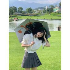 批发四面弹<b class='q'>娃娃领</b>正肩短袖<b class='q'>衬衫</b>女夏季设计感小众短款上衣小个子