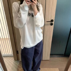 批发65/35华夫格250克 长袖t恤女
