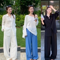批发实拍#多巴胺裤人手一件·夏季薄款裤子百搭阔腿裤<b class='q'>休闲裤</b>女