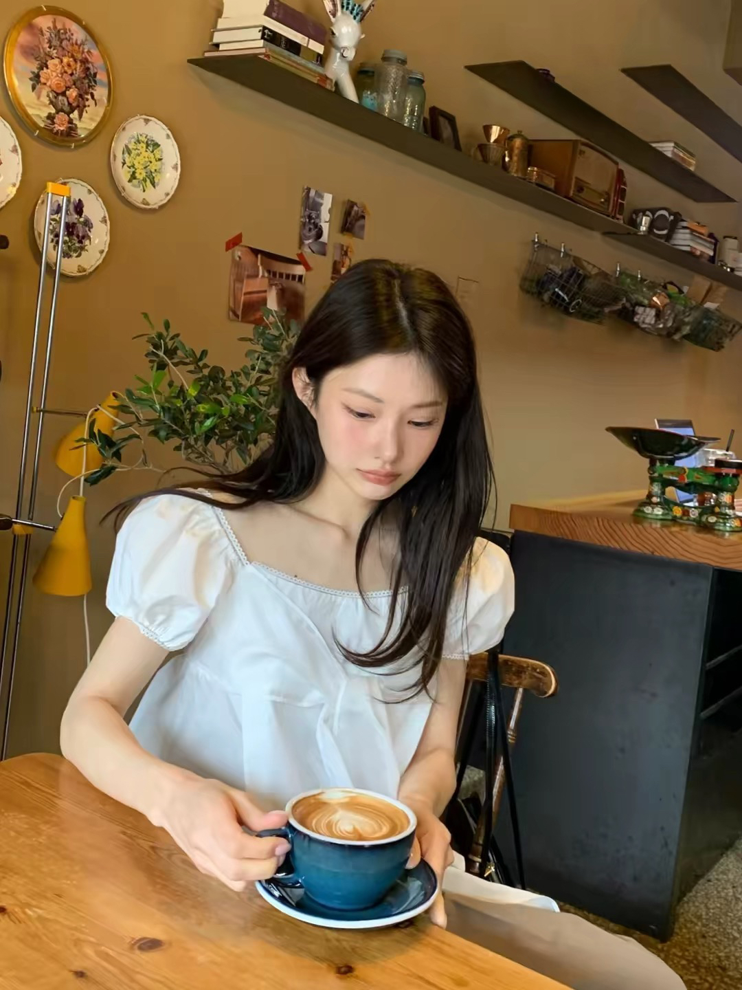 26ss 봄 새로운 스트랩 거품 소매 연령 감소 나비 매듭 셔츠