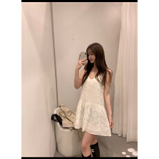 批发韩国东大门2026新款气质甜美V领无袖<b class='q'>连衣裙</b>女褶皱叠穿吊带裙