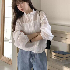 批发韩国26夏款 轻薄刺绣花朵拉链防晒外套