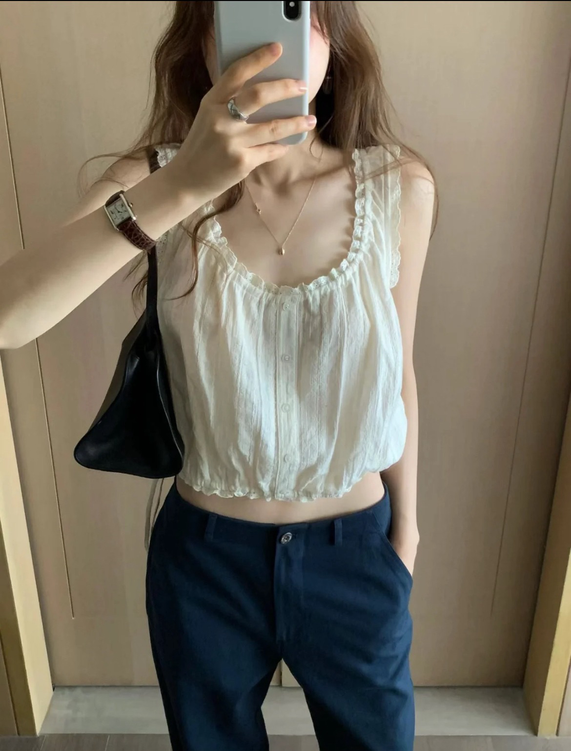 있음 창고 한국 새로운 프랑스식 레트로 레이스 캐미솔