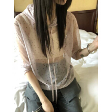 批发已入库  韩国东大门 碎花连帽叠穿网眼连帽衫<b class='q'>长袖</b><b class='q'>T</b><b class='q'>恤</b>