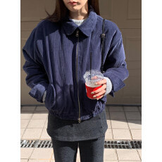 批发韩国chic冬日气质<b class='q'>翻领</b> 灯芯绒夹棉外套棉衣棉服