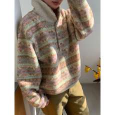 批发<b class='q'>韩国</b>chic 冬日 翻领 羊羔毛保暖卫衣<b class='q'>外套</b>