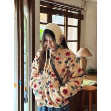 批发<b class='q'>韩国</b>chic 冬日 加厚 花朵 羊羔毛外套