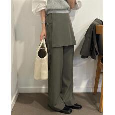 批发韩国chic 早春 微喇 假两件 西<b class='q'>装裤</b>