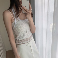 批发韩国chic春 挂脖 <b class='q'>蕾丝</b> 吊带背心