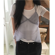 批发有货  <b class='q'>韩国</b>chic 夏日 网纱 雪纺 吊带背心