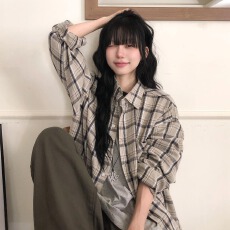 韩系ins风格子衬衫女2026新款秋宽松BF风长袖上衣少女复古外套