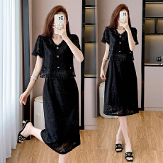 批发已出货2026夏季新款流苏蕾丝拼接<b class='q'>大码</b><b class='q'>女</b>装裙时髦显瘦中长款<b class='q'>连衣裙</b>