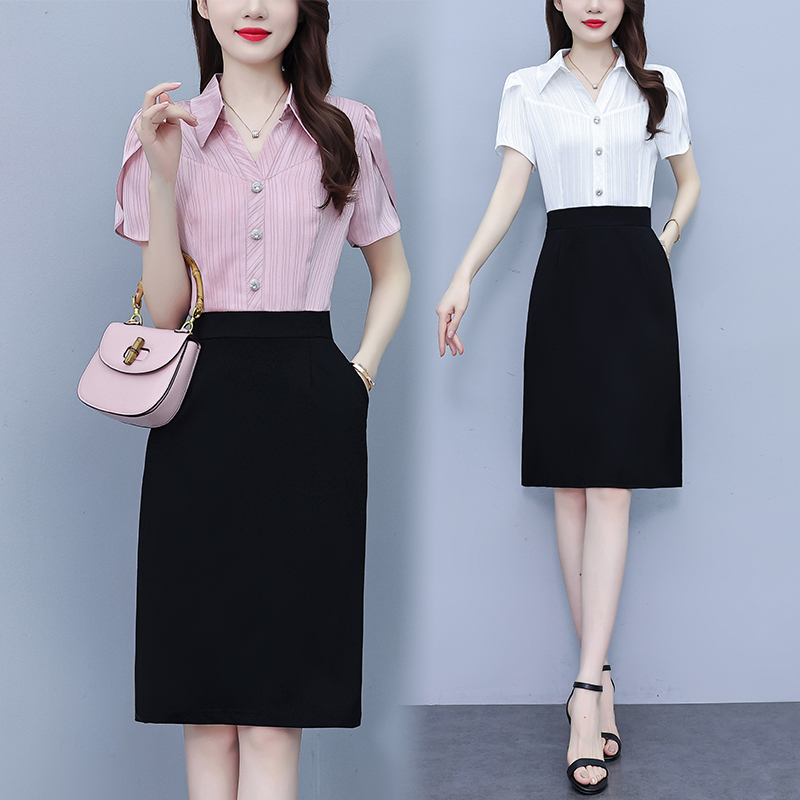 RY2194# 已出货 2026夏季新款短袖拼接假两件连衣裙大码女装显瘦裙...